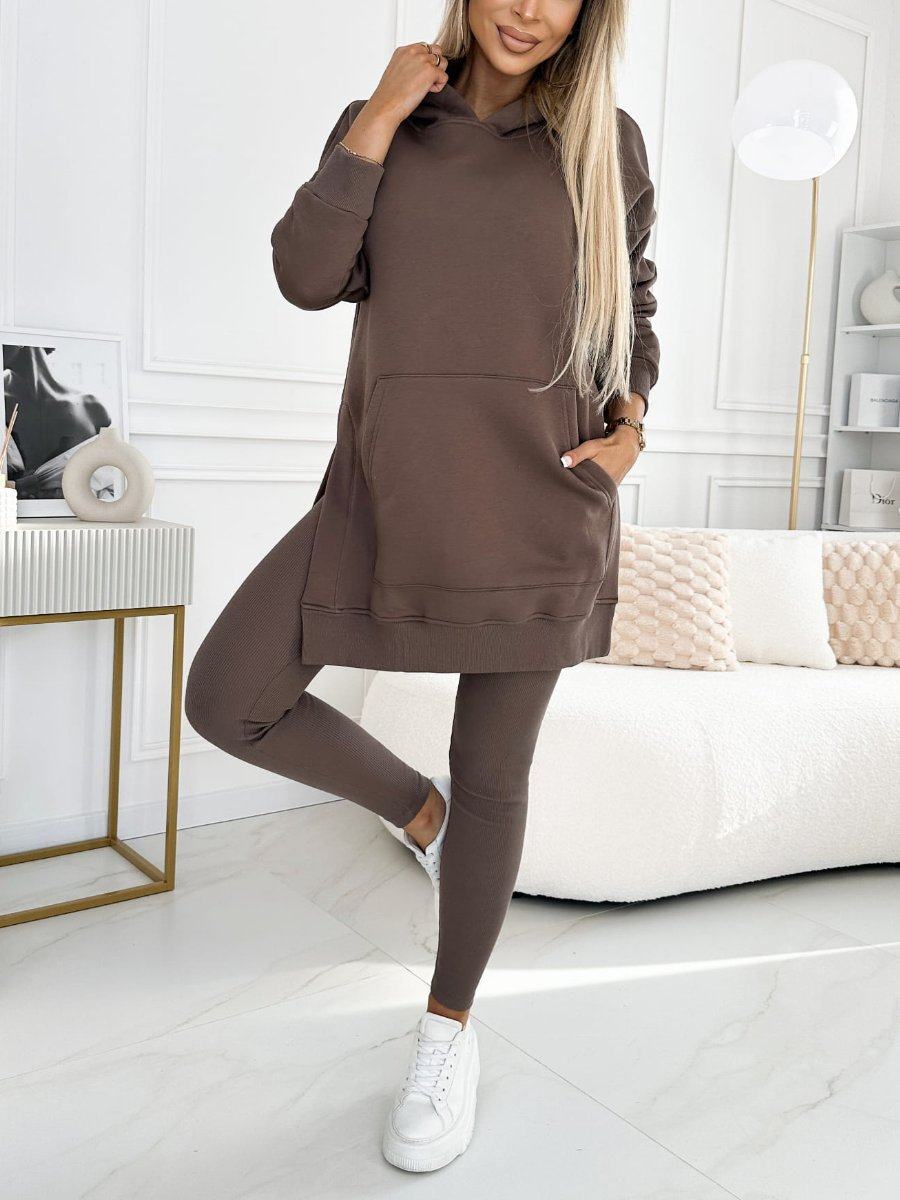 Chic Comfort Set: Damen-Kapuzenpulli und Leggings im Set (2-teilig)